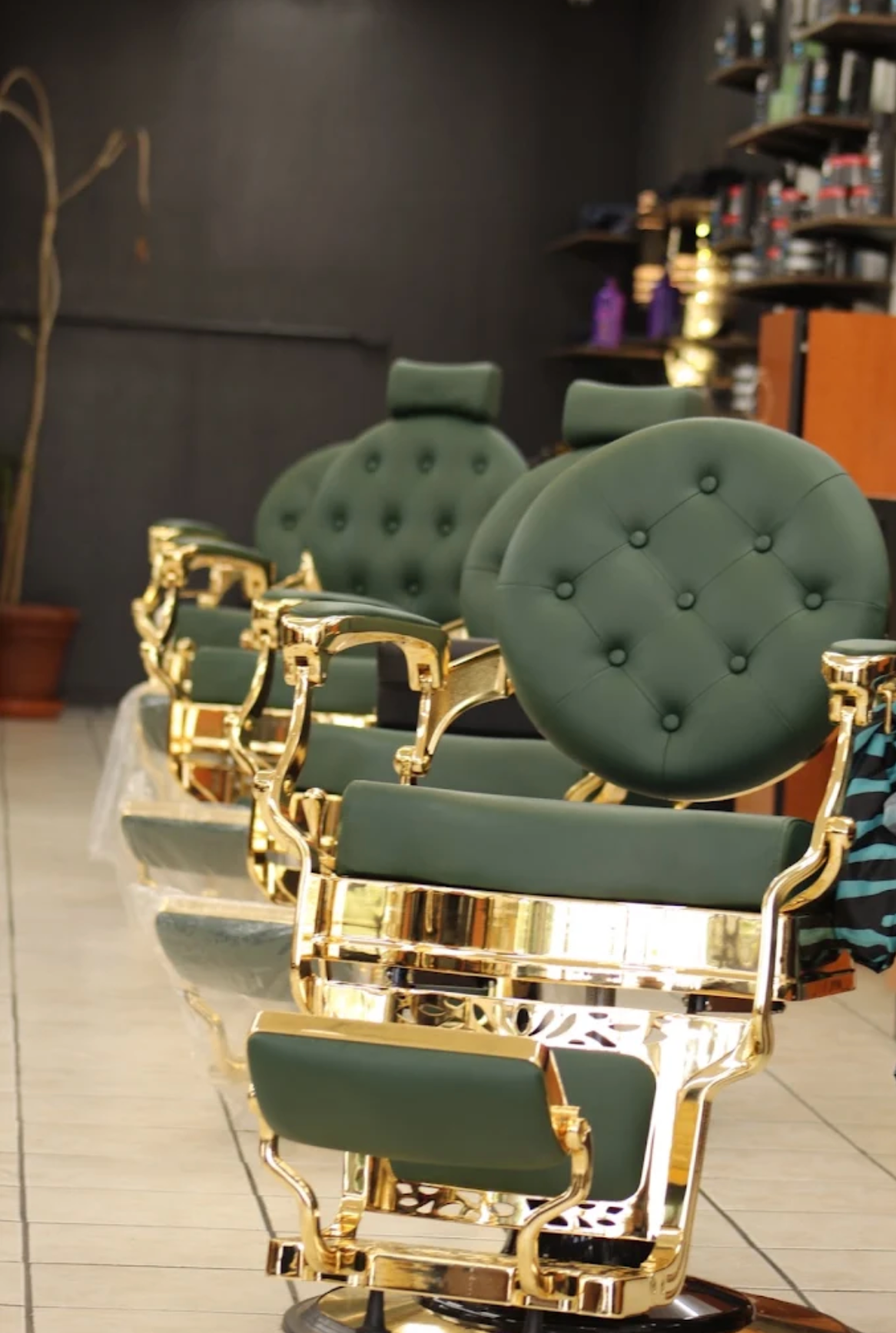 Barber chairs inside Y&M Barbershop